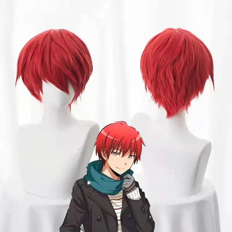 Cosplay Flame Prop - ชุดวิกผมคอสเพลย์สีแดงเปลวไฟสั้นอากาชิเซจูโระซาโซริสำหรับห้องเรียนการลอบสังหาร