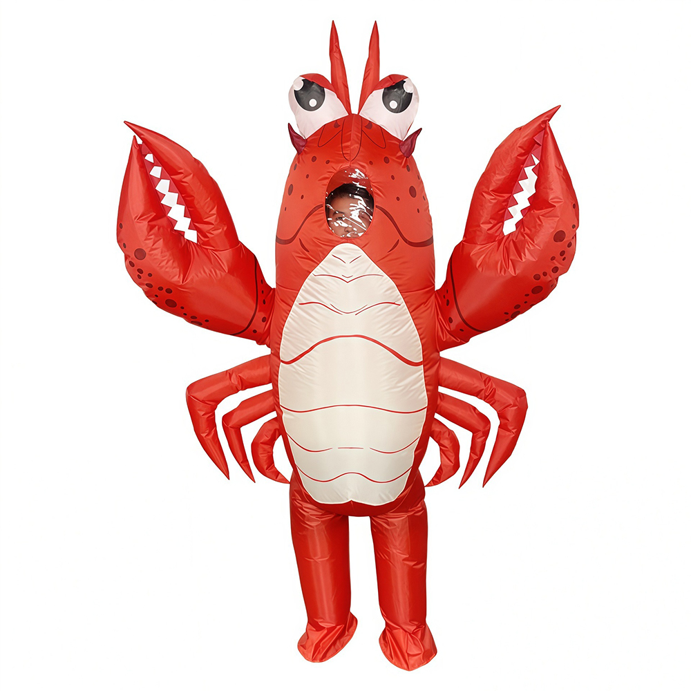 Cosplay Prop Business - ชุดเป่าลมกุ้งมังกรแดง ชุดคอสตูมตุ๊กตาการ์ตูนแบบเต็มตัว สำหรับกิจกรรมทางธุรกิจ ชุดคอสเพลย์สัตว์ อุปกรณ์ประกอบฉาก