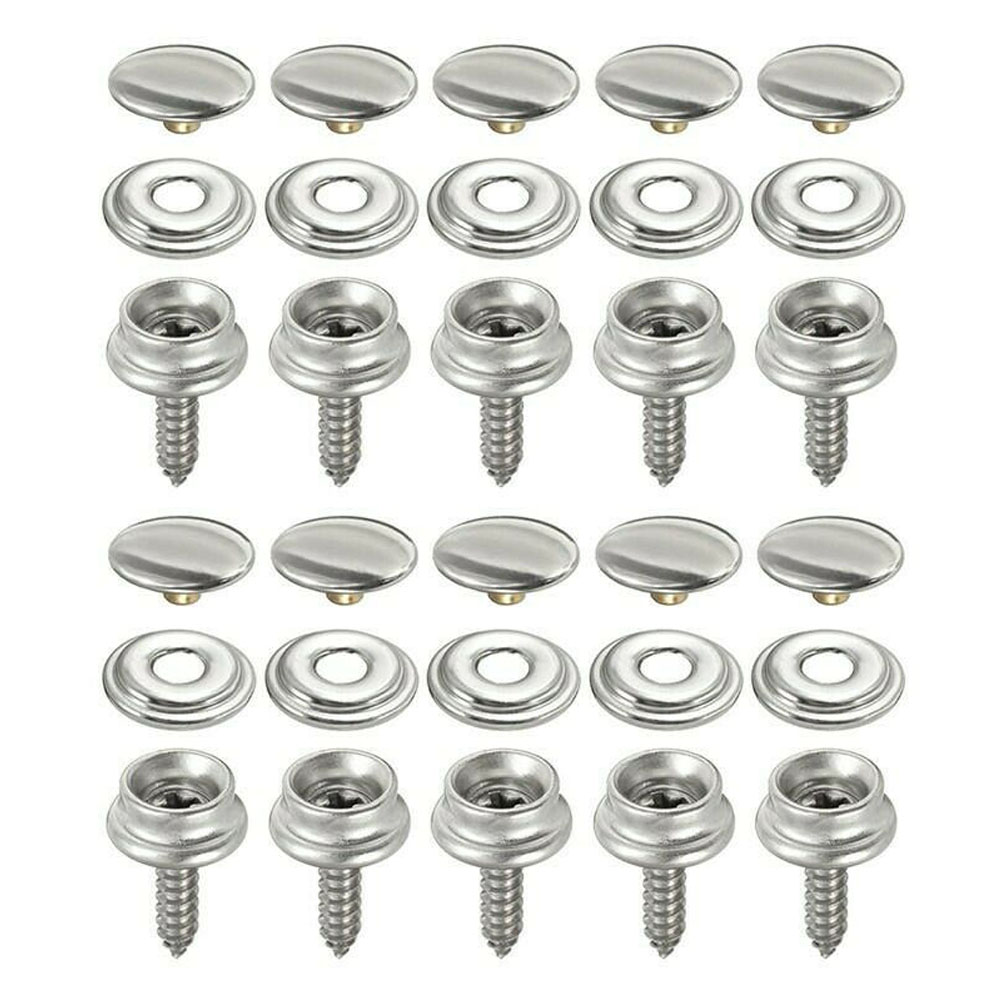 Snap Fastener Set - 30Pcs Snap Fastener สแตนเลสผ้าใบ Capos สกรูชุดเต็นท์