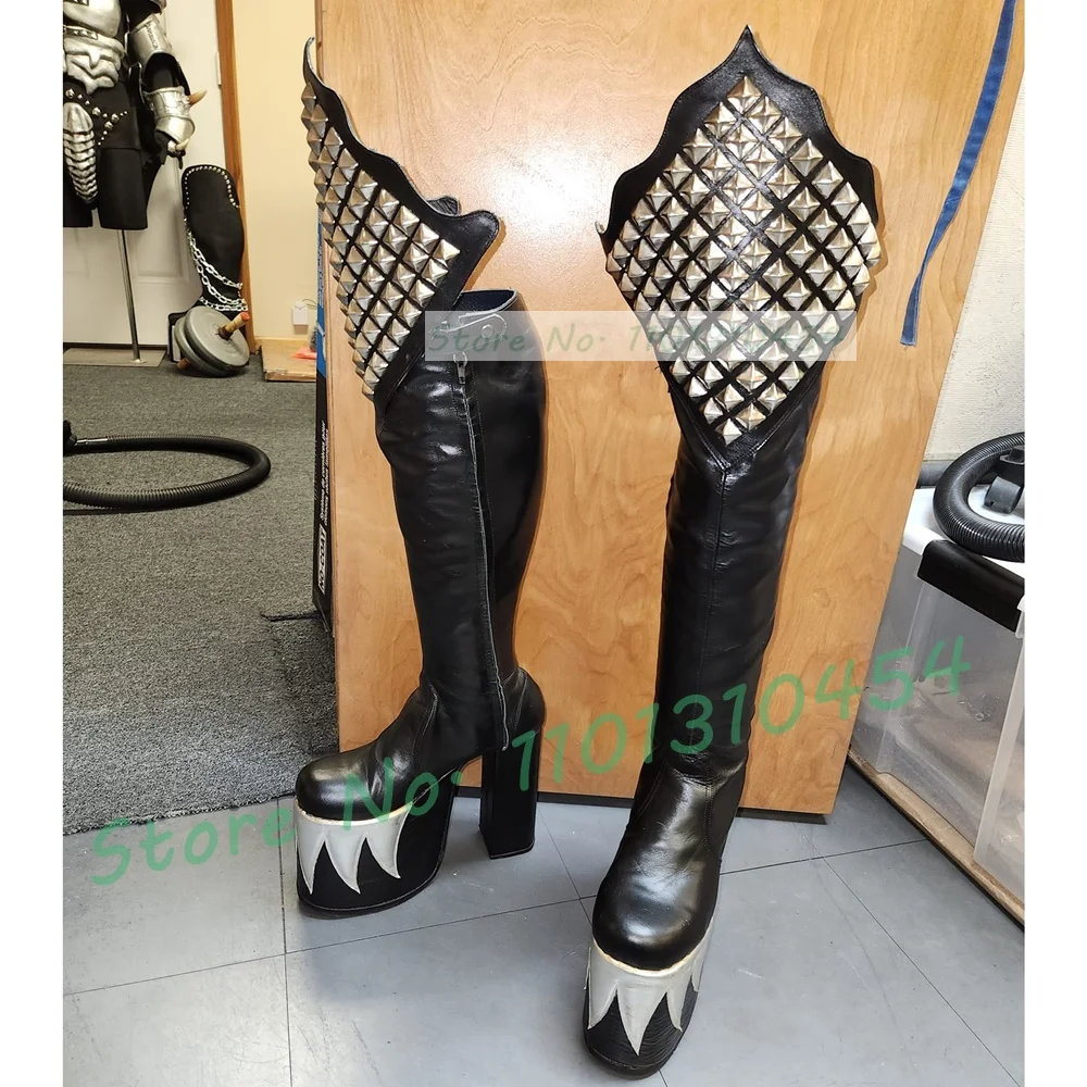 รองเท้าบู๊ตทรงสูงถึงเข่าสีดำสำ - Cosplay Flame Prop บทวิจารณ์และราคา