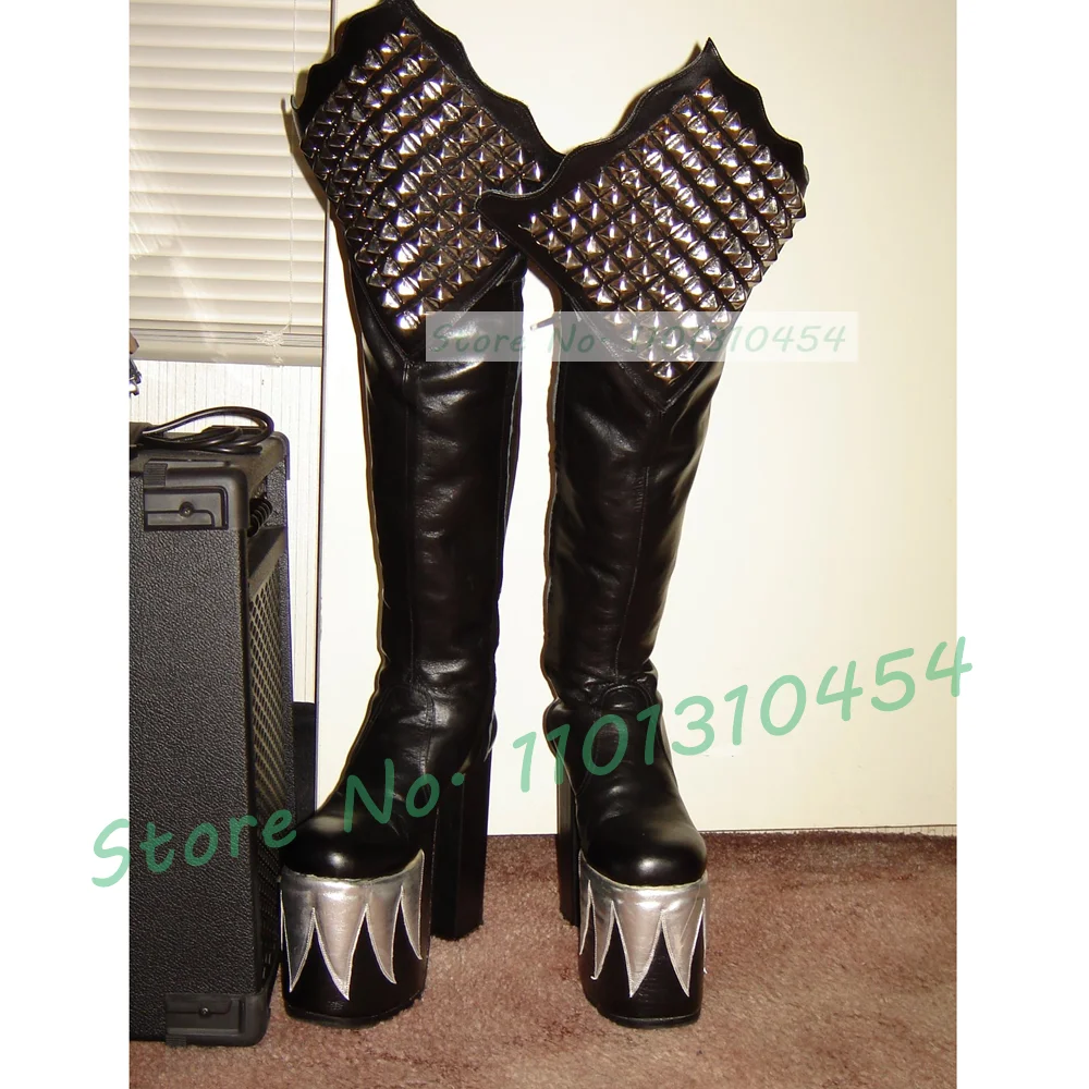 รองเท้าบู๊ตทรงสูงถึงเข่าสีดำสำ - Cosplay Flame Prop บทวิจารณ์และราคา